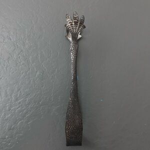 ANTIQUE HAMMERED STAINLESS CHICKEN CLAW ICE SUGAR CUBE TONGS 6.5 Inch Vintage